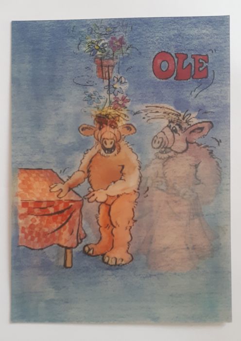 Pocztówka trójwymiarowa 3D kultowy Alf