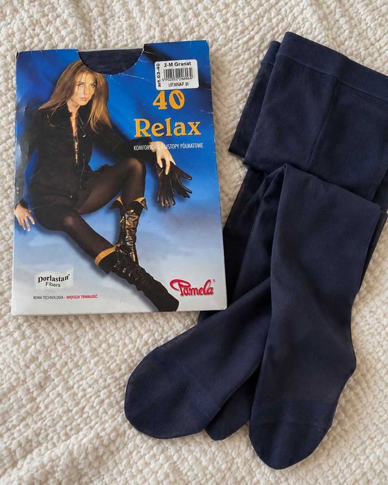 Pamela Relax 40 DEN S/S-M Granat – piękne półmatowe rajstopy