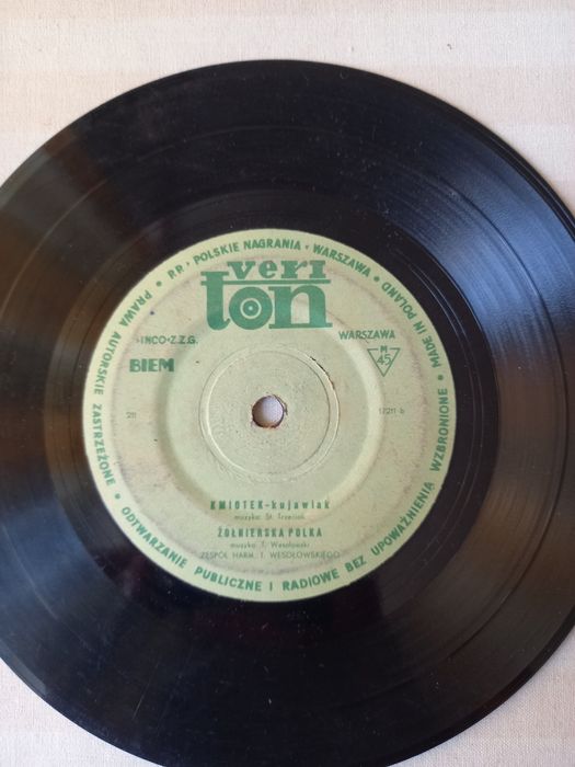 Płyta gramofon kujawiak, polka, oberek:Kmiotek, Żołnierska Polka, Po f