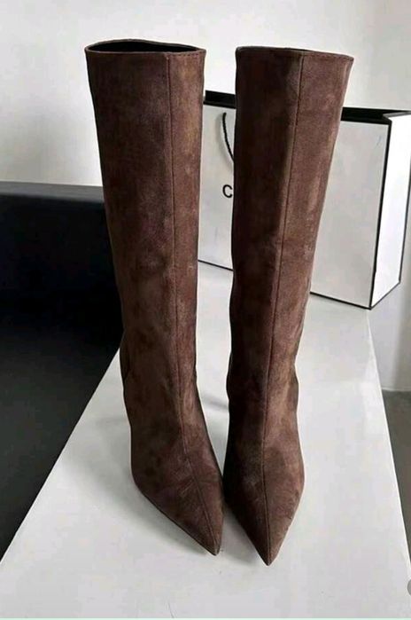 Kozaki szpilka 36 czekoladowe brąz nowe