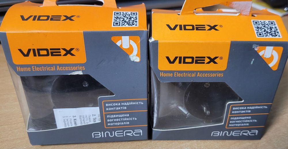 Розетка VIDEX з з/к та 2 USB  чорна, біла VF-BNSK1GU2