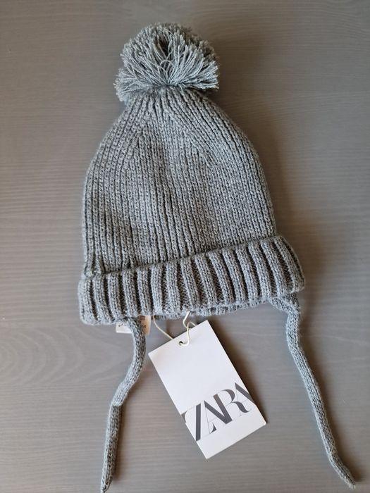 Czapka niemowlęca zara szara 50 cm 1/ 3