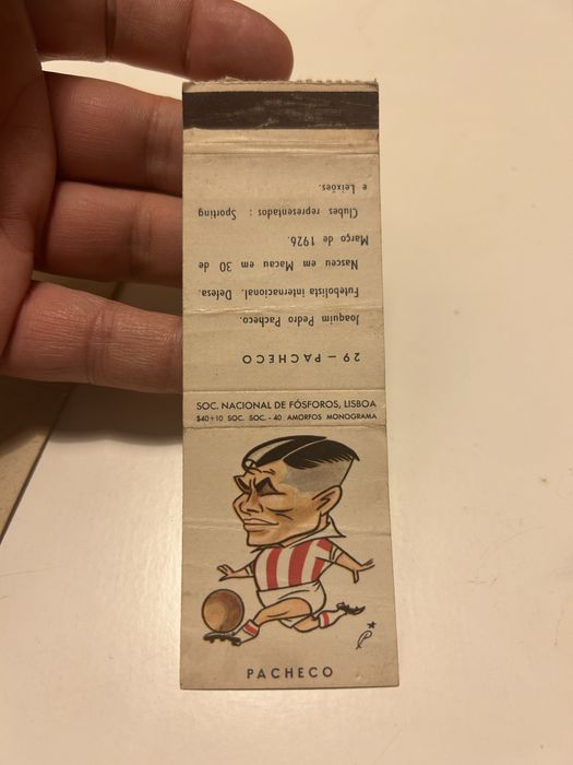 Leixões 1961 cromos da bola carteiras de fósforos caricaturas