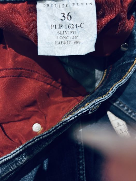 Spodnie jeansowe stretch Philip Plein granat męskie
