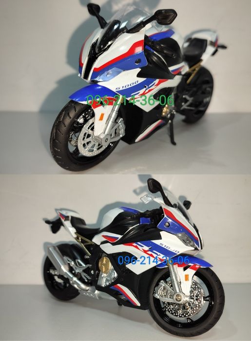 BMW S1000RR модель мотоцикла 1:12 со светом, металл.