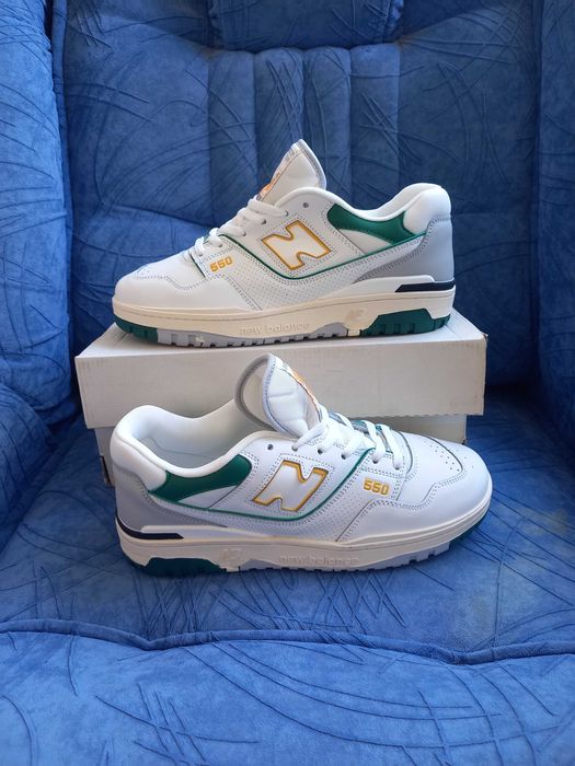 Акція знижка кросівки чоловічі шкіряні білі new balance 550