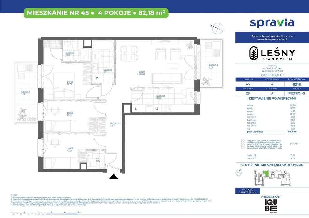 4-pokojowe mieszkanie 82m2 + 2 balkony