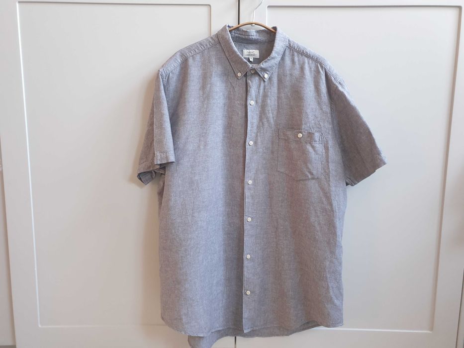 Szara lniana koszula 2XL Next męska