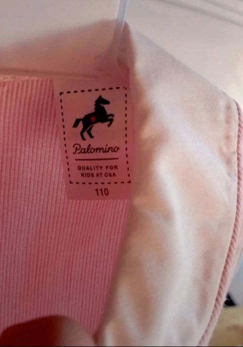 Vestido algodão branco e rosa  C&A 5 anos