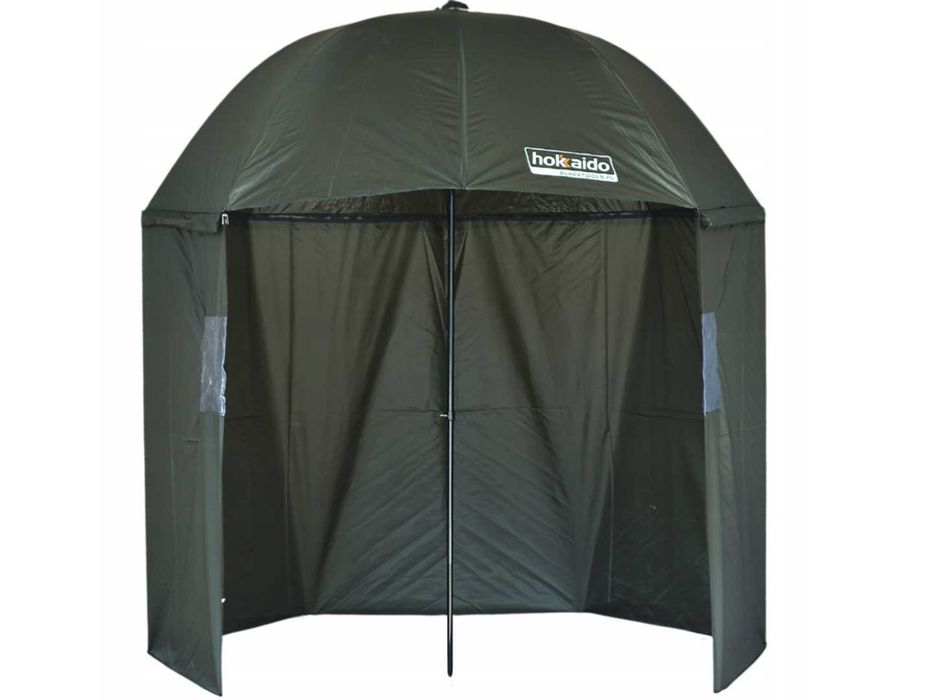 Parasol Wędkarski 220 cm Namiot na Ryby 2w1 z Boczną Osłoną 3/4