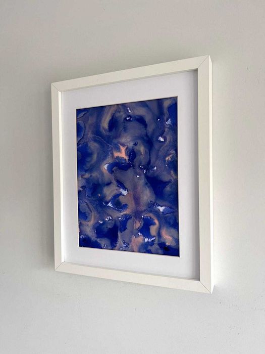 Quadro - Pintura abstrata em acrílico com moldura