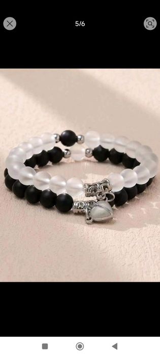 Pulseira com coração magnético para casal