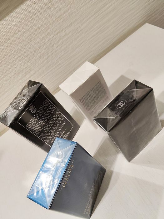 Creed Aventus,, Versace Eros, Acqua di Gio Pour, Chanel Bleu de Chanel,