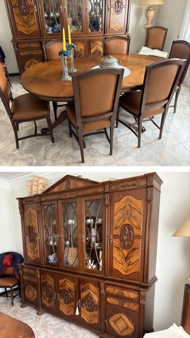 Conjunto de sala em mogno movel mais mesas e cadeiras