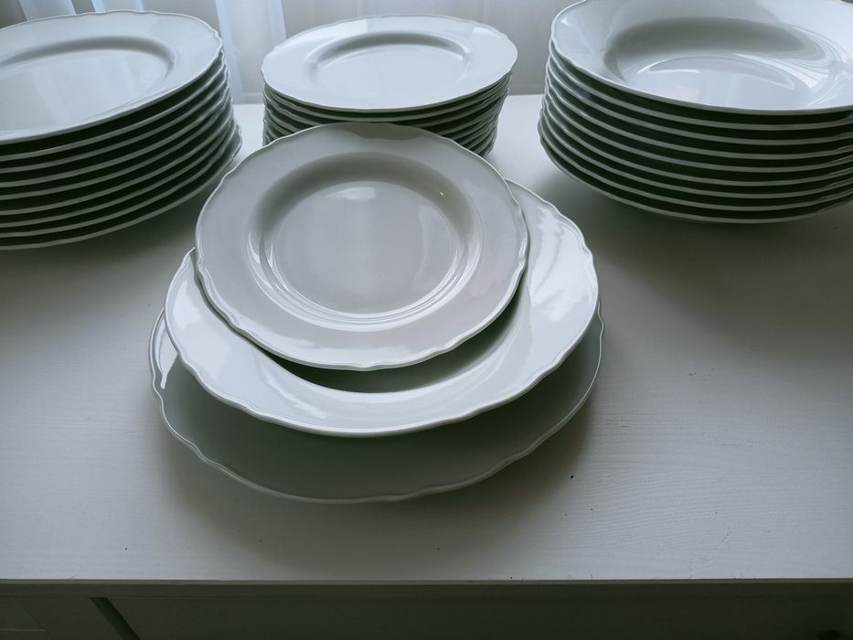 30 szt. Serwis obiadowy zastawa Ikea Upplaga – biały, porcelanowy ta