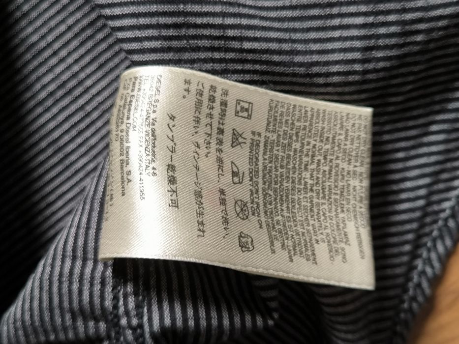 Diesel koszula męska L czarna szara w prążki