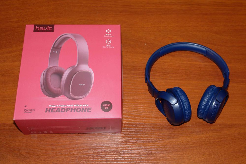 Беспроводные наушники с микрофоном JBL Tune 500BT Blue. HAVIT H2590BT.