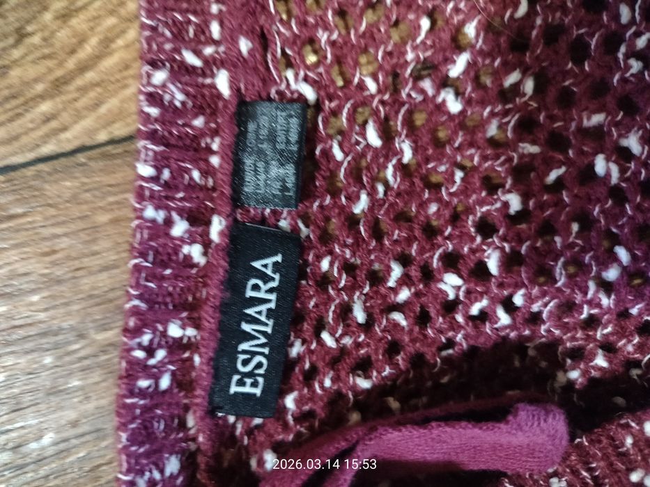 Вьязана жіноча блуза,колір марсал с білою ниткою,розмір  L46-48