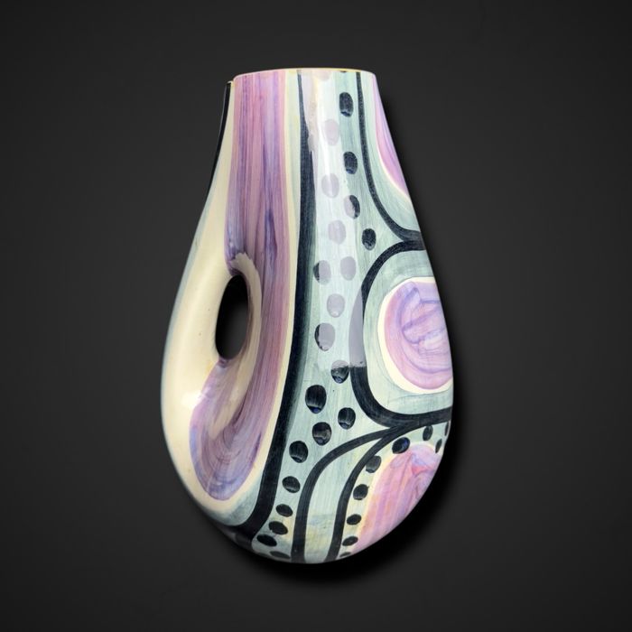 Wazon Włocławek Fajans Picasso new look USZKODZONY fiolet b5/020110