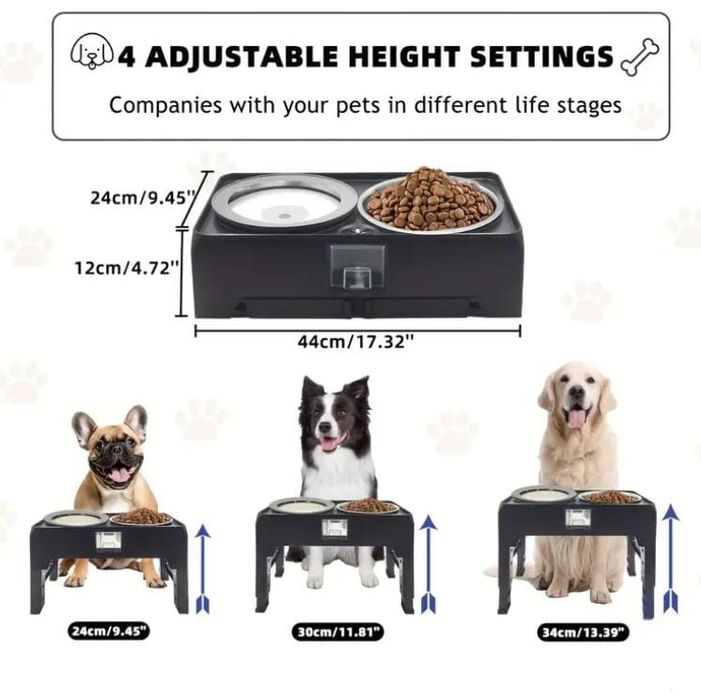 Regulowana podwyższana miska dla dużego psa Nowa