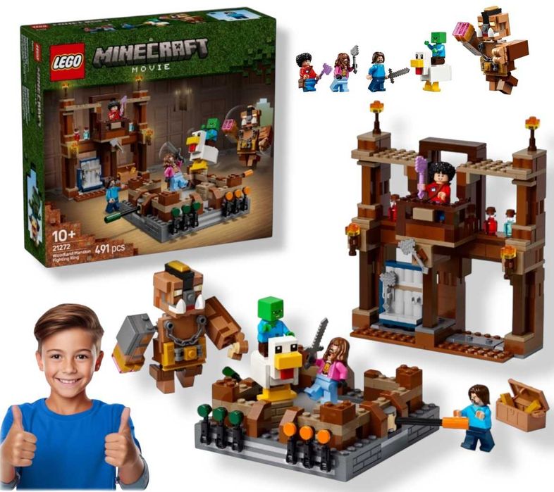 Klocki LEGO Minecraft Ring w Leśnym Dworze 21272 Zestaw + FIGURKI