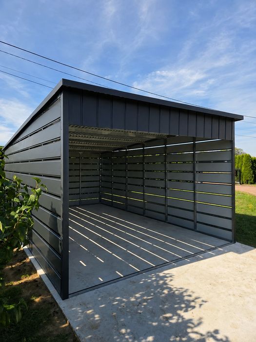 Nowoczesna wiata na auto. Carport klasy premium. Garaż blaszany. Producent.
