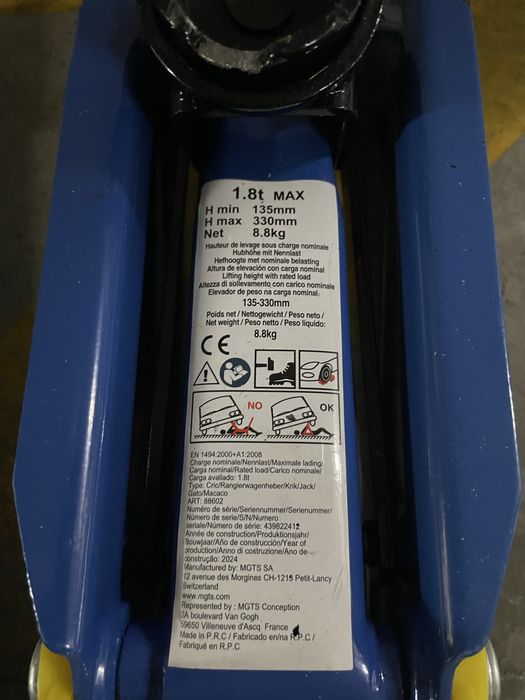 Macaco hidráulico 1.8T