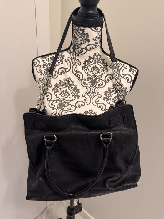 Skórzana torebka czarna | shopper | oryginalna | Okazja