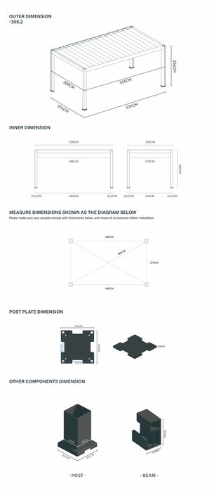 Pergola Aluminiowa Tarasowa-Carport 5,3x3m