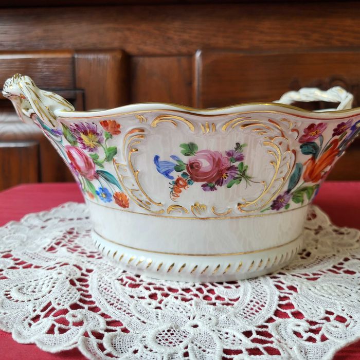 Dresden Thieme Potschappel — большая фарфоровая ваза, ручная роспись