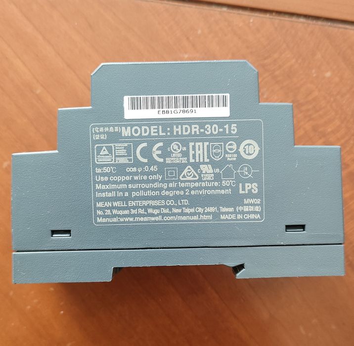 Transformador Mean well 220V/15V, 30W, 15V 2A