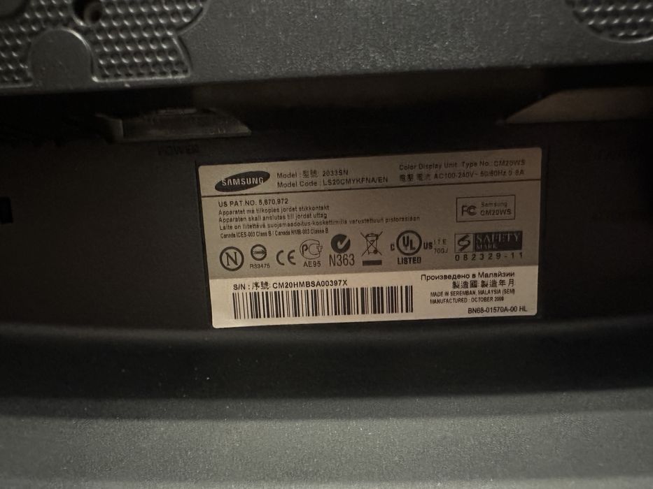 Monitor Samsung LS20 20’ cali