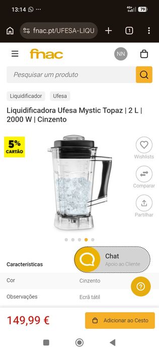 Líquidificador Ufesa Música Topaz novo nunca usado