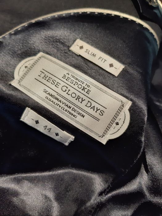 Marynarka 44 Slim bespoke Skandynawian granatowa boho Slim chłopak