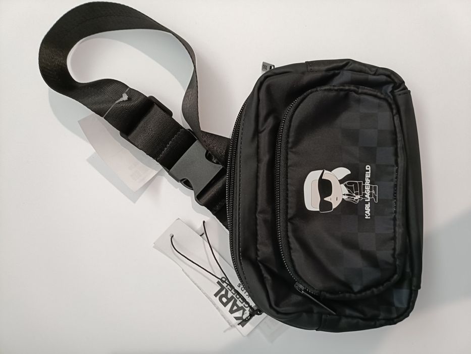 Nerka saszetka na pas Karl Lagerfeld czarna z logo