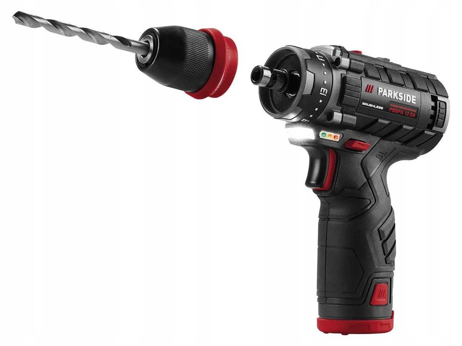 Akumulatorowa wiertarko-wkrętarka Parkside 12V PBSPA 12 E4 | NOWA |