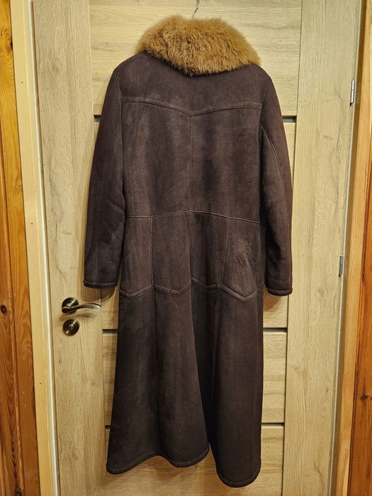 Kożuch naturalny bordowy 38/40