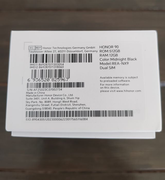Telemóvel honor 90, 512gb ROM, 12gb RAM novo