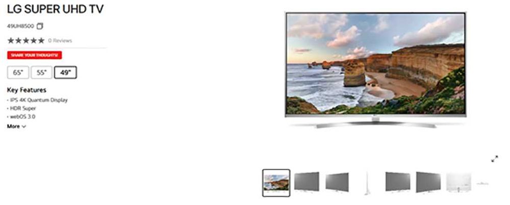 Smart tv Lg Tv 49" 49UH85 topo de Gama a funcionar com deficiências variáveis no ecran