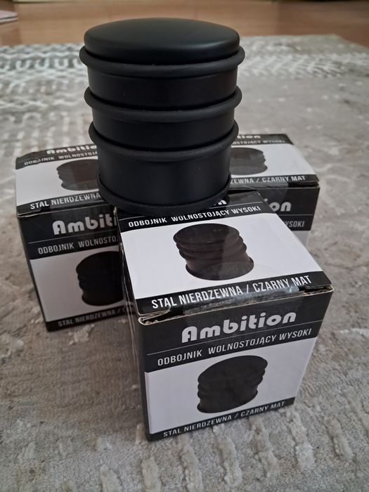 3x Odbojnik, odbój do drzwi ciężki wysoki CZARNY MAT