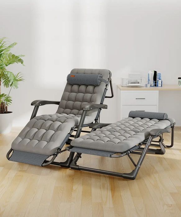 Розкладне крісло шезлонг садовий із подушкою WCG FCB-S01PP