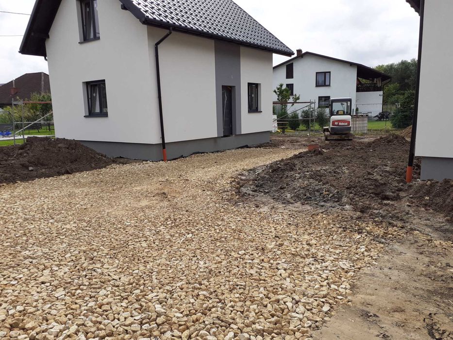 USŁUGI MINIKOPARKA koparka wywrotka utwardzanie wykopy równanie drenaż