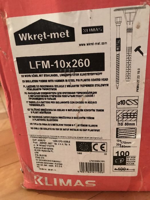 Łączniki do mocowania izolacji LFM-10x260 mm