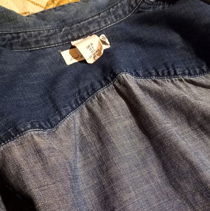 H&M Сорочка рубашка джинсова джинсовка  джинсовий піджак 36 S