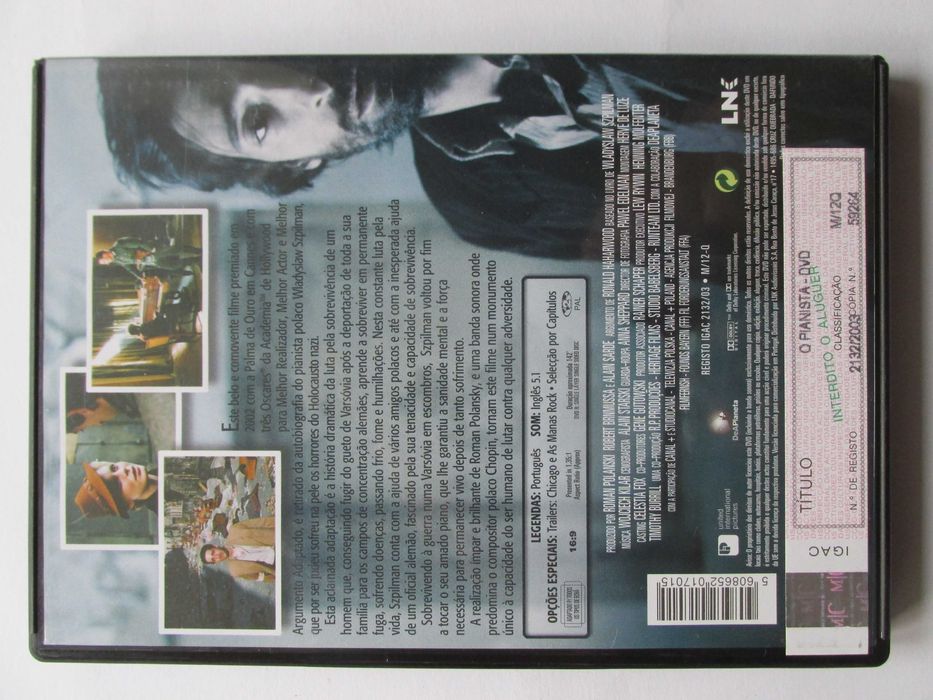 DVD O Pianista, Roman Polanski, com Thomas Kretschmann, Adrien Brody