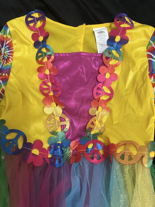 Disfarce Carnaval Hippie Paz Colorido Menina