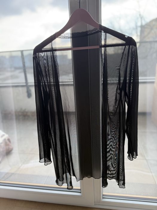 Szkafrok przezroczysty czarny