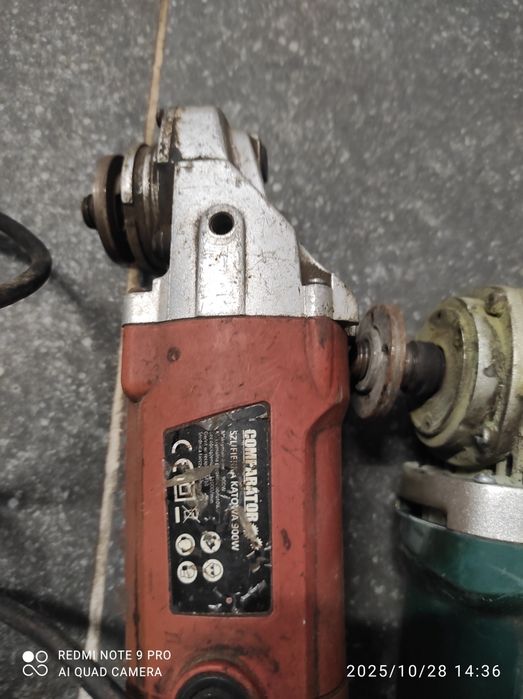 Szlifierki kątowe uszkodzone