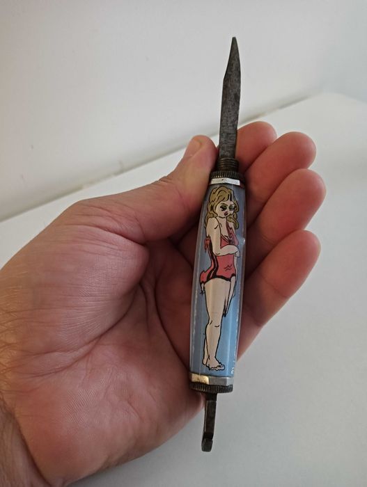 Unikatowy nóż beczulkowy vintage ZSRR ręczna robota СССР kolekcjonersk