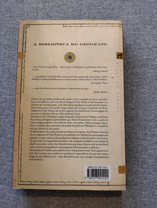Livro "A biblioteca do geógrafo" de Jon Fasman